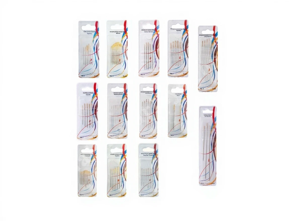 0jagv98w7nrmw0cvzk0951awmr Patchwork Embroidery Needle Set for Making Bedcover with Ribbon Bead Embroidery Yarn Embroidery Cross Stitch Wool Aida Canvas Hand Needle Set - Image 1