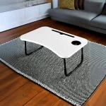 Portable Foldable Sofa Bed Top Laptop Tablet Work Desk and Breakfast Table White