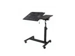QQ 8A Height-Tilt Adjustable Metal Surface-Double Cooler Laptop Stand with Wheels - Image 2