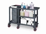 Plastic Cleaning Material Trolley (53x143x100 cm) - Image 2