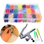 Plastic Snap Fastener Attachment Pliers 360 pcs Colorful Button Snap Set