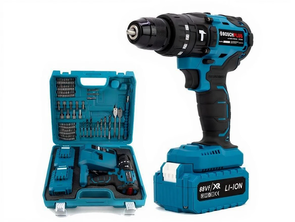 22k7v4dt5xrmc0cv2kgv6qe4wg 88V 5Ah 84 Piece Double Battery Cordless Impact Drill Machine Set - Image 1