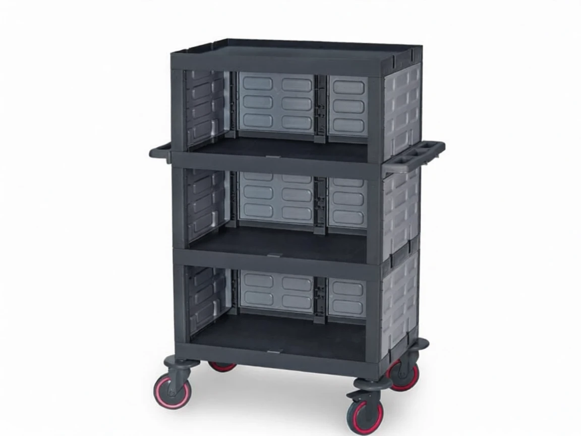 28vdcn503drmy0cw6p98eypmjg Plastic Cleaning Material Trolley (53x102x136 cm) - Image 1