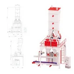 25-50 Kg (24-30 Ton / Hour) Double Weighing Double Station Flour Feed Packaging Bagging Machine