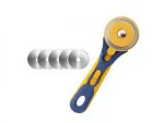 RS 60mm Round Blade Fabric Leather Vinyl PVC Paper Rotary Cutter and 5 Replacement Blades