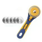 RS 60mm Round Blade Fabric Leather Vinyl PVC Paper Rotary Cutter and 5 Replacement Blades