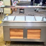 4-Tub Electric Stainless 140x65 cm Self-Service Food Display Bain-Marie