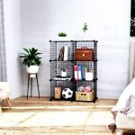 6-compartment Portable Multi-Purpose Metal Wire Cabinet Shelf Organizer