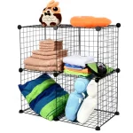 4 Compartment Metal Shoe Cabinet Multi-purpose Shelf Organizer