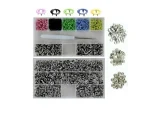 431 1 (350 Set) 9.5 mm Mixed Colors Metal Snap Fasteners and Storage Box - Image 2