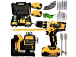 58V Laser Scale and Screwdriver Cordless Drill Set