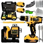 58V Laser Scale and Screwdriver Cordless Drill Set