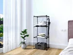 3 Compartment Metal Office Kitchen Shoe Rack Cabinet Shelf Bookcase