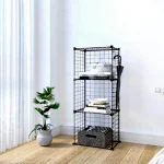 3 Compartment Metal Office Kitchen Shoe Rack Cabinet Shelf Bookcase