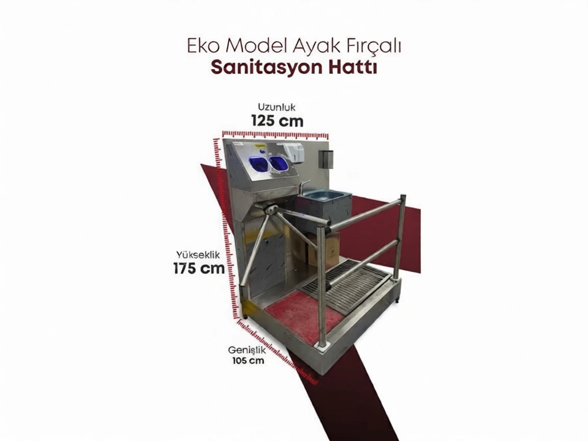 42bfccxbw9rmw0cw8ke9r25d70 Eko Model Ayak Taban Fırçalı Sanitasyon Hattı - Image 1