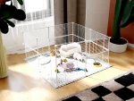 Hodbehod 16 Panel White Modular Pet Play Pen for Cat Dog Bird