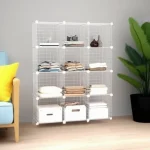 Hodbehod 12 Compartment White Color Metal Wire Portable Organizer Toy Cabinet