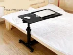 QQ 8A Tilt and Height Adjustable Laptop Stand with Wheels and Mouse Compartment - Image 5
