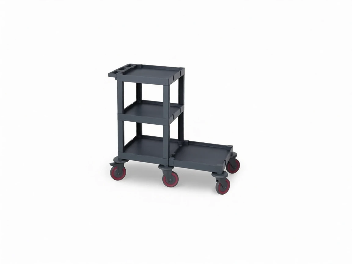 6xafcq0zkhrmw0cw6ph8pwkwg4 Plastic Cleaning Material Trolley (53x110x100 cm) - Image 1