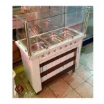 Stainless Steel 3 Compartment 100x45 Cm Floor Standing Bain-Marie Counter
