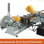 Ø80 Mm 50-70 Kg/H Plastic Recycling Conical Pellet Extruder