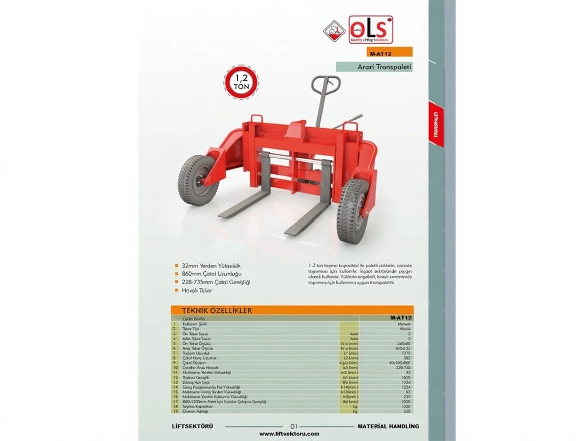 8691g5tzxhrmy0cvbx0v3ys7vw 1200 Kg Terrain Type Manual Pallet Truck - Image 1