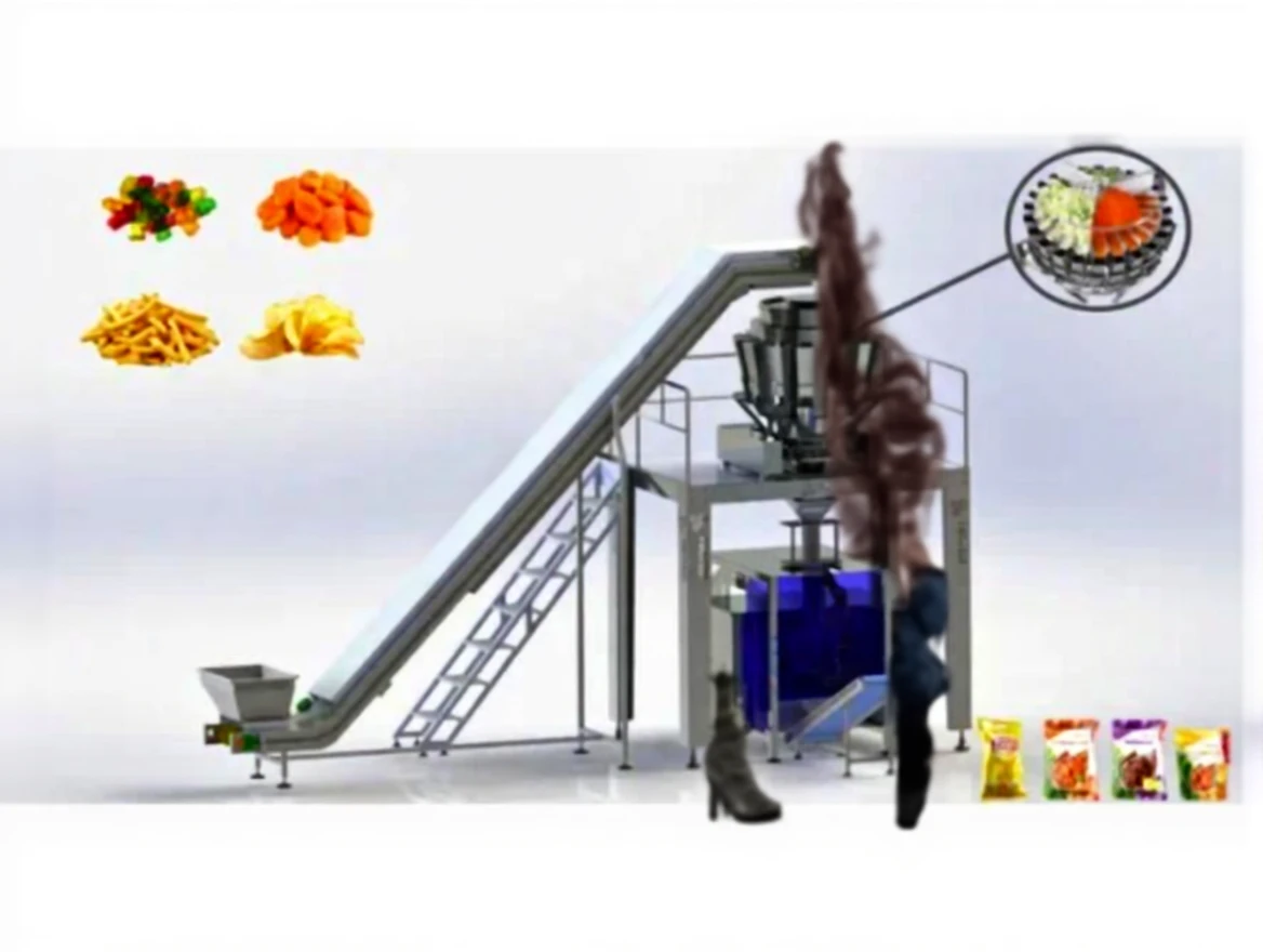 8htdvbm6bnrma0ctrqevzzgsmg 10-1000 Gr (35-40 Pieces / Minute) Fully Automatic Multi-Head Weigher Filling and Packaging Machine - Image 1