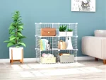 6 Compartment White Portable Multi-purpose Metal Wire Cabinet Shelf Organizer - Image 6
