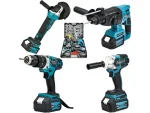Cordless Breaker Driller Nut Tightening Grinding and Drilling Drill 4-Piece Set