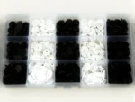 100 Set Plastic Black and White Color Snap Fastener Buttons and Storage Box