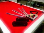 Red Cloth White American Pool Table - Lb-Kbam - Image 2