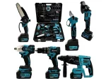 Cordless 88V 5Ah 125Mm Hand Grinder Breaker Drill Chuck 6Pcs Set Machine