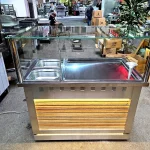 120 Cm Stainless Steel Rice Table with LED Lights