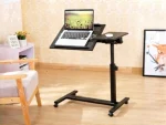 QQ 8A Tilt and Height Adjustable Laptop Stand with Wheels and Mouse Compartment - Image 2