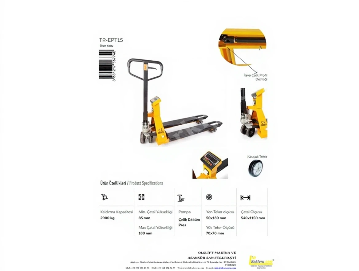 e0mrakfhw1rmr0cvbx08wf4570 2000 Kg Scale Printer Manual Pallet Truck - Image 1