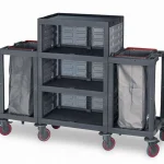 Plastic Cleaning Material Trolley (53x184x136 cm)