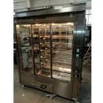 Double Display Chicken Rotisserie Machine 12 Skewers Rotating Rest Natural Gas And Lpg