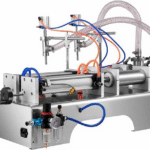 100 Ml Double Nozzle Liquid Filling Machine 5 Piece Seal Gift