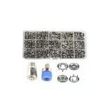 635 (200 Set) 10.5 Mm Metal Snap Fasteners and Storage Box