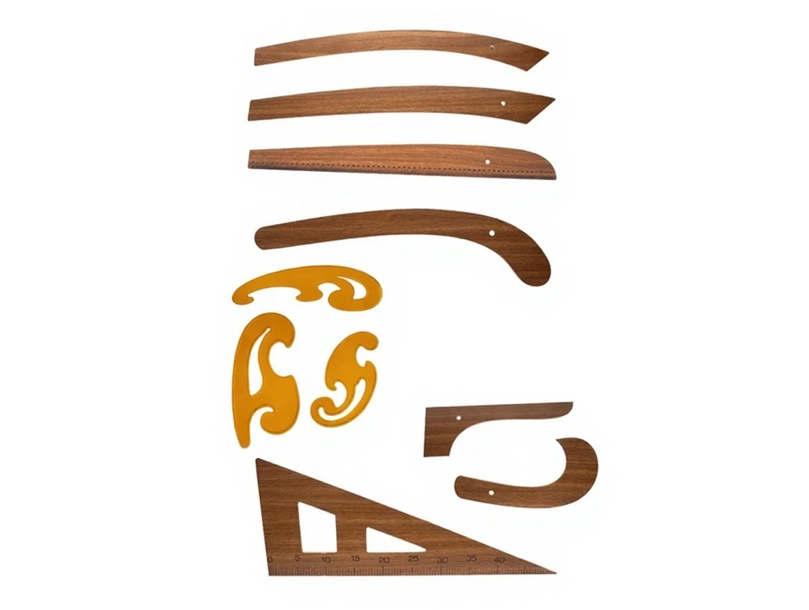 h0qcr8amexrmw0cvjbdrx0bhk0 Hodbehod 11 Piece Tailor Modelist Textile Stylist Mdf-Plastic Ruler Miter Square Set Square Geoderek Triangle - Image 1