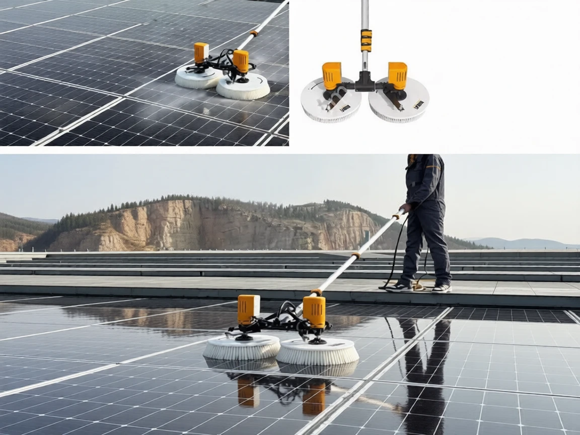 h7cwa7qf5drmt0cw76j80qkc90 Double Headed Motor Brush Solar Panel Cleaning Equipment - Image 1