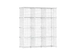 Hodbehod 12 Compartment White Metal Wire Portable Toy Organizer Cabinet