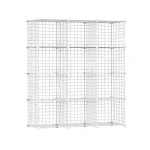 Hodbehod 12 Compartment White Metal Wire Portable Toy Organizer Cabinet