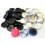 1 Pc Mould Set And 1000 Set Aluminum Round Fabric Covered Cloth Button With Plastic Black Back