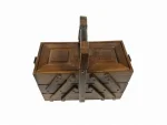 3-Tier 5-Compartment Decorative Wooden Sewing and Accessory Box - Image 3