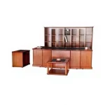 Hun Natural Wooden Office Desk Set