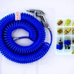 13 Pieces Compressor With 15 Meters Coiled Spiral And Quick Connect Hose Fittings