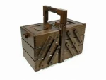 3-Tier 5-Compartment Decorative Wooden Sewing and Accessory Box