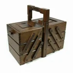 3-Tier 5-Compartment Decorative Wooden Sewing and Accessory Box