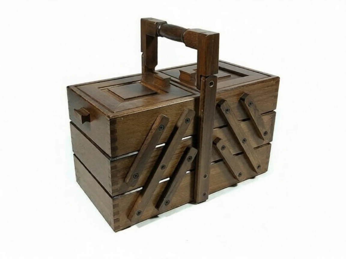 msvaptkjgsrmr0cw1gythnchfr 3-Tier 5-Compartment Decorative Wooden Sewing and Accessory Box - Image 1